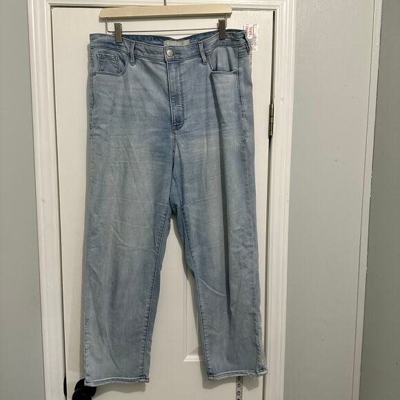 Athleta Sculptek Sz 16 Straight Leg Ankle Jeans Light Wash Stretch 535340 34x25 - Picture 1 of 10